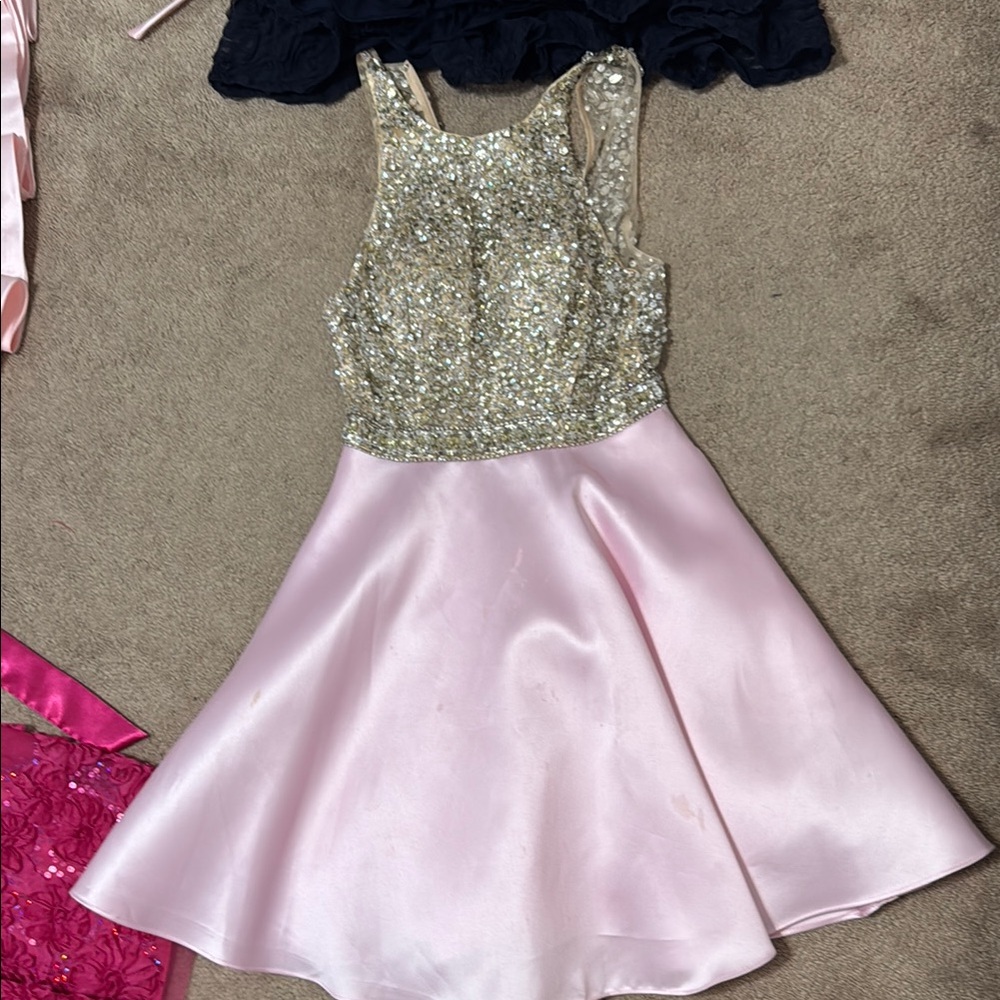 Sparkling Sequin Top Pink Dress